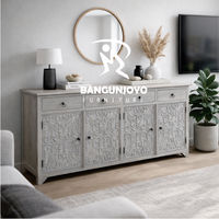 Coiffeuse Appartement rustique en bois de teck Coiffeuse solide sculptée Coiffeuse princesse