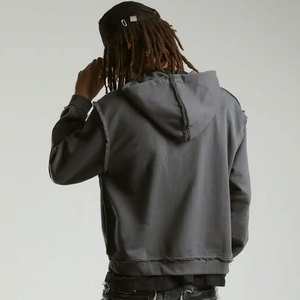 Premium Men's 350g Cotton Oversized Boxy Hoodie Embroidered Winter Sweatshirts with No <b>String</b> Plain Hoodies in Various Colors - Product Image 4