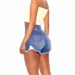 Shorts para Mujer a Precio Económico, Shorts de Moda, Pantalones Vaqueros, Color Azul Sexy, Shorts de Mezclilla de Algodón para Mujer, Logotipo Personalizado - Product Image 2