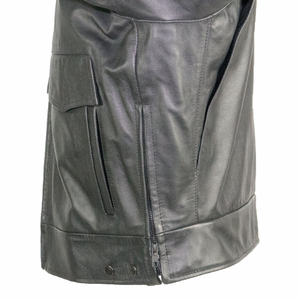 Veste en cuir de vache véritable pour homme, noire, marque personnalisée, style motard vintage, coupe-vent, imperméable, écologique - Product Image 5