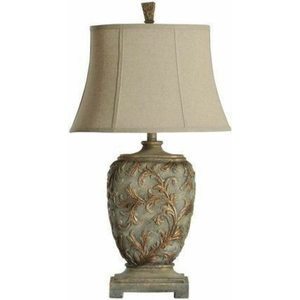 Lampe de table florale dorée avec abat-jour en forme de tambour, base en laiton, éclairage décoratif moderne pour salon, chambre à coucher - Product Image 5