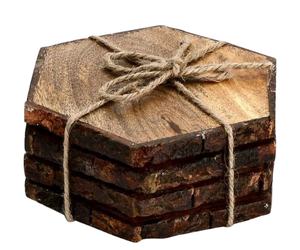 Sous-verres en bois noyer Décoration de table et accessoires Caractéristique écologique Dessous de verre en bois Décor à la maison - Product Image 3