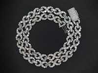 Cadena de Eslabones Infinitos Personalizada de 10 mm, Plata de Ley 925, Chapada en Oro Rosa, con Diamantes de Corte Brillante, Collar para Hombre, Estilo Hip Hop