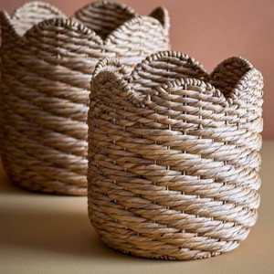 Eco Friendly Water Hyacinth <b>Storage</b> <b>Basket</b> Handwoven Decorative <b>Basket</b> for <b>Shelves</b> Living Room Bathroom Nursery OEM ODM - Product Image 2