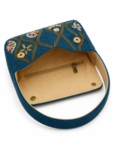 Pochette de luxe artisanale moderne en verre perlé, légère et durable, avec bouton, coquillage, étoile de mer, pour femme, mode, OEM ODM - Product Image 3