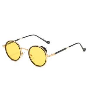 แว่นกันแดดทรงกลมวินเทจสไตล์พังก์จาก RTS Wholesales ป้องกันรังสียูวี 400 สวมใส่สบายสำหรับผู้ชายและผู้หญิง - Product Image 1