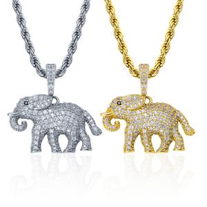 Collar Hiphop Premium con Colgante de Elefante para Hombre, Estilo Hipster, Lleno de Diamantes, Accesorios de Moda - Product Image 6