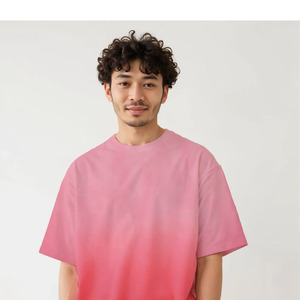 High Quality Acid Washed Cotton Distressed Vintage Unisex Short Sleeve Blank Gradient Oversized <b>T</b>-shirt for Men - Product Image 2