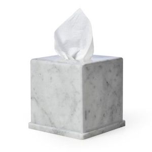 Hot Selling White Marble <b>Tissue</b> Box Cover Luxury Square <b>Tissue</b> Holder Decorative Home Bathroom Decor - Product Image 1