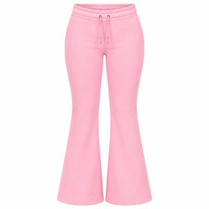 Pantalones Deportivos de Campana para Mujer, Estilo Y2K, Cintura Elástica con Cordón, Color Sólido, Chic - Product Image 1