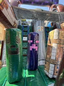 Tobogán Comercial con Temática de <span class=keywords><strong>Minecraft</strong></span>, Pista de Obstáculos, Escaleras de Escalada y Doble Tobogán para Fiestas Infantiles - Product Image 4