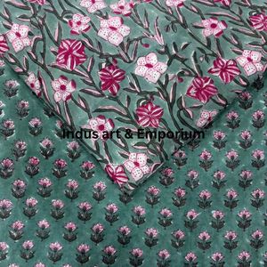Block Print Cotton Cambric 60X60 Running Fabric Traditional Jaipuri Print Cotton Fabric - Product Image 5