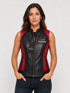 Chaleco de cuero para mujer con diseño elegante y ajustado, costuras duraderas, forro suave, ajuste cómodo y tamaño, color, logotipo y personalización personalizables. - Product Image 4