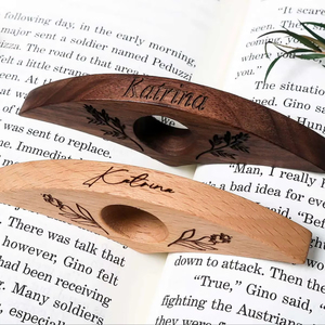 Soporte de Anillo para el Dedo para Leer Libros, Sujetador de Dedos de Madera - Product Image 1