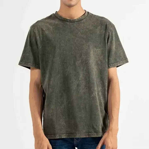 เสื้อยืดผู้ชายลายกรดซักได้ใส่สบายเสื้อยืดลำลองผ้าฝ้ายฟอกสีสไตล์วินเทจใส่ได้ทุกวันระบายอากาศได้ดี - Product Image 1