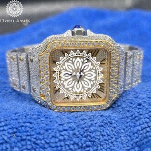 Montre carrée de luxe pour femme en acier inoxydable Charm Jewells 30 mm, analogique, quartz, cristal saphir, bracelet diamant, tendance - Product Image 1