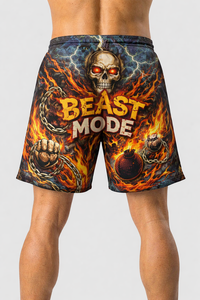 Pantalones Cortos de Moda Urbana para Hombre con Gráfico de Llama Personalizado, Cordón Negro, Verano, OEM, Marca Privada, Venta al Por Mayor - Product Image 6