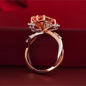 14K Gold <b>Fine</b> Jewelry 3.15 CT Fancy Vivid Red Lab Grown Diamond <b>Ring</b> Cushion Cut with Prong Setting for Graduation - Product Image 3