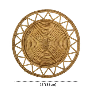 Plato de Ratán Natural para Decoración de Bodas, Plato de Ratán Hecho a Mano de Alta Calidad al por Mayor para Decoración de Mesas de Restaurante - Product Image 1