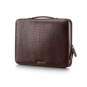 Maletín de Cuero Genuino para Portátil, de Primera Calidad, para Viajes de Negocios, con Funda Protectora 100% Cuero Puro y Diseño Organizado - Product Image 1