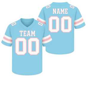 <b>White</b> Unisex American <b>Football</b> Jersey V-Neck Short Sleeve Mesh Breathable Tackle Twill Print Summer Front Number 67 Team Style - Product Image 1