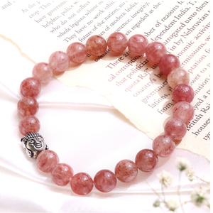 High Quality Strawberry quartz Beads Buddha <b>Bracelet</b> Romantic Gift Fashion Charm Jewelry for Men Women Energy Meditation - Product Image 4