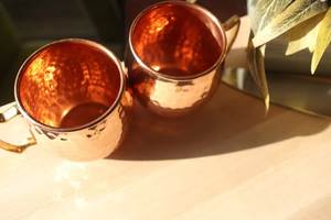 Juego de tazas de cobre para bebidas de atardecer en la isla, acabado martillado, tazas de metal duraderas, reutilizables, tazas de servir de primera calidad - Product Image 2