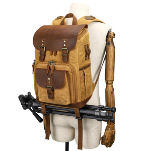 Mochila de Lona Vintage para Fotografía, Bolsa para Cámara DSLR, Mochila para Computadora Portátil, Impermeable, Transpirable, para Viajes al Aire Libre - Product Image 4