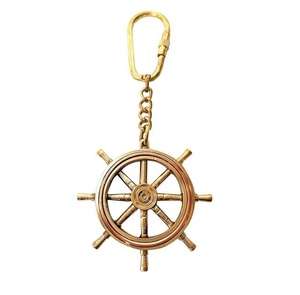 Llavero de latón con rueda de latón AK con cadena en artículo estándar con acabado pulido para decoración del hogar/uso Personal - Product Image 2