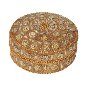 Wedding Gift Favor Box Personalized Designs Handicrafted Decorative Metal Pill Round Box Return Favor Stone Trinket Box - Product Image 6