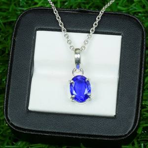 Colgante de Zafiro Azul, Plata de Ley 925, Joyería con Piedra de Nacimiento de Diciembre, Gema Natural, Regalo para Mujer, Venta al por Mayor - Product Image 1
