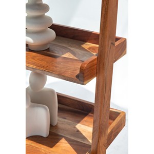 <b>Rustic</b> Acacia Wood Ladder <b>Shelf</b> | Wholesale Wooden Wall <b>Shelves</b> - Product Image 2