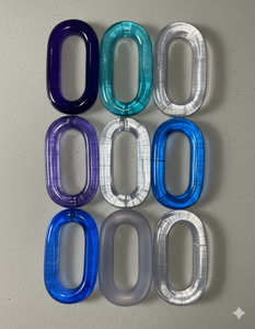 Wholesale AB Acrylic Link Chain Colorful Glitter Clear Plastic Resin Bag <b>Key</b> Closed <b>Ring</b> Necklace Bracelet <b>Accessories</b> - Product Image 5