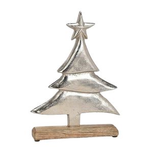 Ornement décoratif minimaliste en bois et métal doré poli en forme de figurine avec ailes, idéal pour les décorations festives et les cheminées - Product Image 4