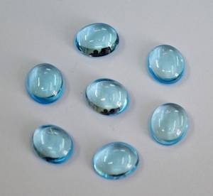 Cabujón ovalado de aguamarina natural azul cielo y topacio de la mejor calidad, piedra preciosa suelta ideal para la fabricación de joyas personalizadas y pendientes colgantes. - Product Image 3