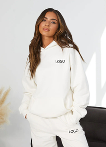 Conjunto de Sudadera con Capucha y Pantalones Deportivos para Mujer OEM, de Alto Gramaje, Liso, Elegante, Oversize, Estampado, de Invierno, Ajuste Holgado - Product Image 5