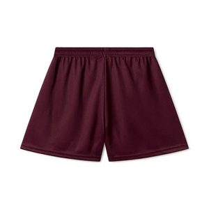 Men's Solid Burgundy Polyester <b>Shorts</b> Elastic Waist Quick Dry Breathable Casual Sport Wear Custom Mesh Front Logo Drawstring - Product Image 1