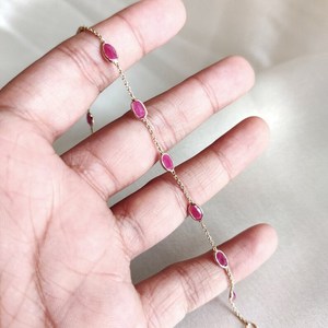 Dainty <b>Ruby</b> Bangle 925 Sterling Silver 14K Gold Plated IGI Certified Luxury Minimalist Jewelry Elegant Gift for Women - Product Image 5