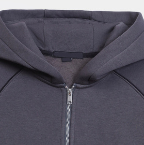 Custom Full Zip Hoodie for Men Soft <b>Fleece</b> Polyester/Cotton <b>Lined</b> Eco-Friendly Hooded <b>Jacket</b> OEM ODM Private Label Manufacturer - Product Image 5