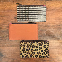 Porte-cartes en cuir recyclé coloré imprimé animal avec porte-monnaie Blocage RFID Porte-cartes de crédit Slim Smart Wallet pour femmes