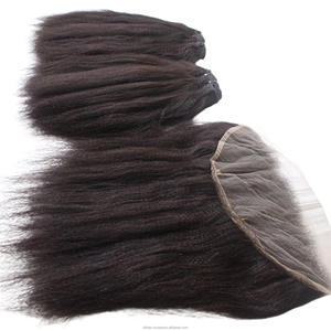 Discover Kinky Straight <b>Half</b> <b>Wig</b> Made 100% Virgin Human Hair HD Lace Lightweight Comfort Flexible Small Size - Product Image 2
