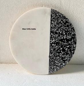 Planche à découper ronde en résine et bois, nouveau design, plateau de service pour fromage, passe au lave-vaisselle, durable, facile à nettoyer, planche à découper artisanale - Product Image 3