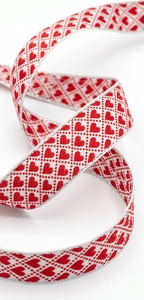 Cinta Decorativa con Patrón de Corazón Rojo de Neelkamal Industries, Cinta de Poliéster con Borde Plateado para Envolver Regalos y Empaquetar - Product Image 6