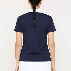 เสื้อยืดแขนสั้นผ้าคอตตอนผสมสแปนเด็กซ์ ระบายอากาศได้ดี สวมใส่สบาย ไซส์ใหญ่สำหรับผู้หญิง ปักโลโก้ได้ตามต้องการ แห้งเร็ว เป็นมิตรกับสิ่งแวดล้อม เหมาะสำหรับกอล์ฟ - Product Image 5