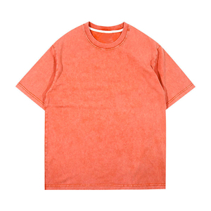 Camisetas de Manga Corta para Hombre, al por Mayor, Tendencia, Oversize, de Poliéster/Algodón, Estilo Vintage Lavado, Color Liso, Transpirables, de Secado Rápido, Cuello Redondo - Product Image 4