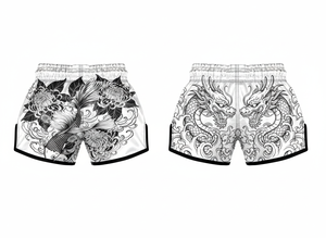 Shorts de Muay Thai pour hommes, style tendance 2026, dernier modèle, design brodé personnalisé, satin, pour entraînement de boxe et arts martiaux - Product Image 4
