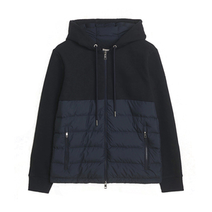 Vestes d'hiver matelassées pour hommes adultes, à capuche, fermeture éclair, couleur noire et bleu marine, imperméables, coupe-vent, personnalisables - Product Image 1