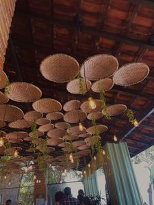 <b>Rattan</b> Boho Wedding Stage Backdrop Woven Wall Panels with Ceiling Decor Natural Seagrass Ceremony arch - Product Image 2