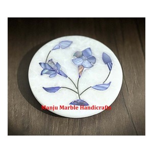 Cantidad Mínima 50 Piezas Espejos con Incrustaciones de Arte Floral en Mármol Blanco Puro y Madreperla Azul al Mejor Precio - Product Image 1