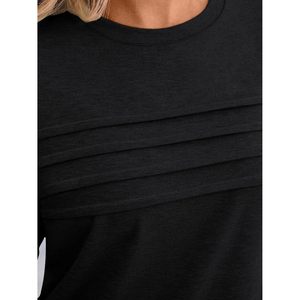 Túnicas informales de manga larga 2025 para mujer, camisetas plisadas elegantes con cuello redondo, blusas de verano 3/4, talla XL bordadas sueltas 2025 - Product Image 3